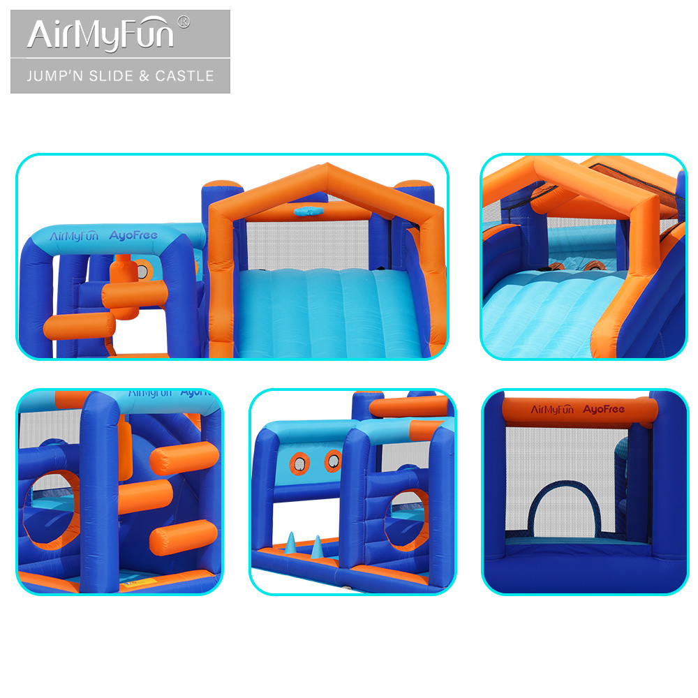 บ้านลมเด็กแบบเป่าลม PVC ขายดี  - Kids Outdoor House With Slide บทวิจารณ์และราคา
